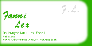 fanni lex business card